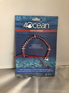 【送料無料】ブレスレット　アクセサリ―　カラーコードリサイクルブレスレット4ocean bracelet over fishing red color cord nwt recycled nwt limited edition