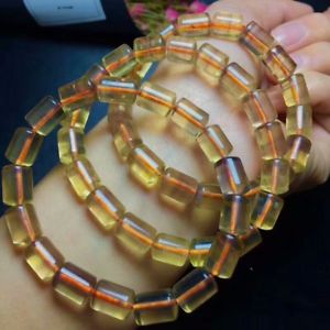 【送料無料】ブレスレット　アクセサリ―　シトリンビーズブレスレットnatural citrine quartz crystal beads bracelet 13*7mm aaa