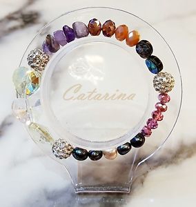 【送料無料】ブレスレット　アクセサリ―　ハンドメイドブレスレットガラス handmade women jewerly lovely stering bracelet natural gemstone amp; glass 08