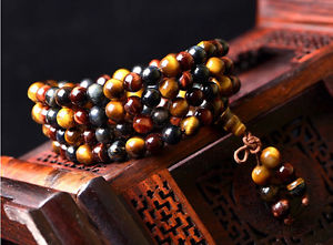 【送料無料】ブレスレット　アクセサリ―　タイガーアイストレッチビーズブレスレット3rows natural color tigers eye gemstone stretch 108beads bracelet aaa 6mm