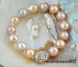 【送料無料】ブレスレット アクセサリ― ピンクラベンダーエジソンパールブレスレットrare 8 12mm pink lavender almost round edison reborn pearl bracelet