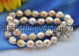 【送料無料】ブレスレット　アクセサリ―　ラウンドエジソンパールブレスレットインチz8953 2strds 12mm almost round pinklavender edison pearl bracelet 8inch
