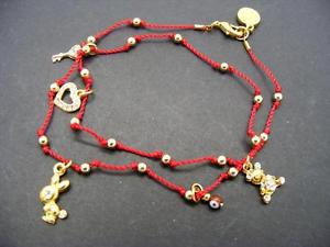 【送料無料】ブレスレット　アクセサリ―　ドルスワロフスキーダブルラップブレスレットビーズコード38 blee inara swarovski charm double wrap bracelet goldtone beaded red cord