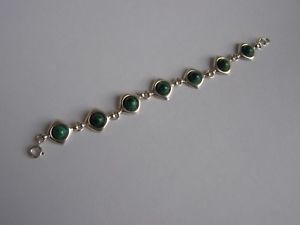 【送料無料】ブレスレット　アクセサリ―　ビンテージスターリングシルバーブレスレットvintage sterling silver chrysocolla bracelet 17 cm long