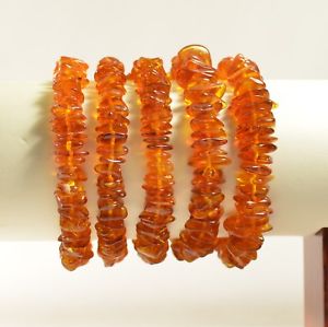 【貨物輸送無料】腕輪 付属物― ロットバルトブレスレットコニャックビーズlot 5 whole genuine baltic amber bracelet  cognac adult beads ta2066