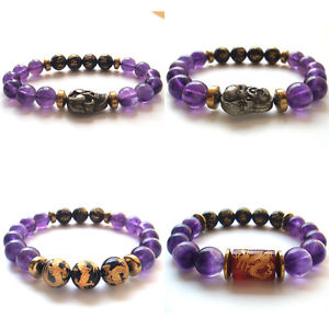 【貨物輸送無料】腕輪 付属物― アメジストチベットドラゴンエネルギーブレスレット2019 pyrite skull buddha amethyst agate tibetan dragon energy bracelet amulet