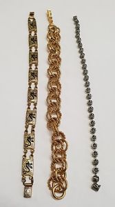 【送料無料】ブレスレット　アクセサリ―　ファンシービンテージメタルブレスレットゴールドシルバーlot fancy vintage metal bracelets gold and silver refm 426
