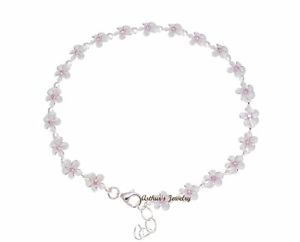 【送料無料】ブレスレット　アクセサリ&mdash;　925 sterlinghawaiian plumeria flower link bracelet pinkcz 6mm 7925 sterling silver hawaiian plumeria flower link bracelet｜hokushin