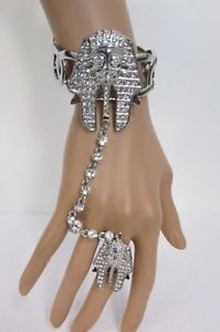 【送料無料】ブレスレット　アクセサリ―　womensエジプトファラオブレスレットチェーンシルバーwomens egyptian king pharaoh bracelet hand chain fashion slave silver ring crown