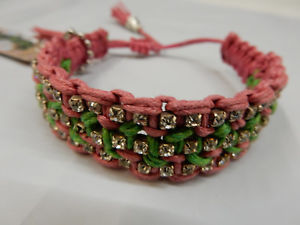 【送料無料】ブレスレット　アクセサリ&mdash;　rose gonzales woven bracelet rb17 raquel pink greenrose gonzales woven bracelet rb17 raquel pink green｜hokushin