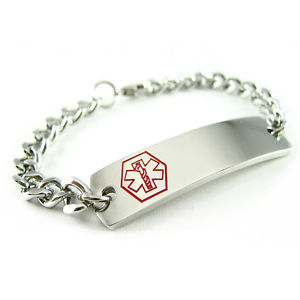 【送料無料】ブレスレット　アクセサリ&mdash;　ブレスレットチェーンmyiddr pre engraved leukemia medical alert id bracelet, curb chain｜hokushin