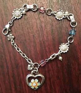 【送料無料】ブレスレット　アクセサリ&mdash;　ブライトンブレスレットbrighton orchard flower heart dangle crystal bracelet｜hokushin