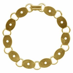 【送料無料】ブレスレット　アクセサリ―　メッキブレスレットブランクフォームパッド×ビーズタクシー10 gold plated bracelet blanks forms 10 oval pads 14mm x 9mm you add beads cabs