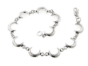 【送料無料】ブレスレット　アクセサリ―　スターリングシルバーリンクブレスレットsterling silver celestial crescent moon 7 link bracelet
