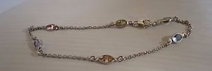 【送料無料】ブレスレット　アクセサリ―　ladies ankle bracelet wmulticolor gemstones925 sterling10longladies ankle bracelet w multicolor gemstones925 sterling silv
