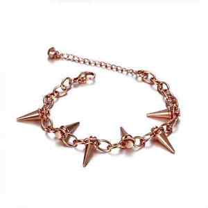 【送料無料】ブレスレット　アクセサリ―　ギアピラミッドスパイクブレスレットｋローズゴールドgeared pyramid spike bracelet 18k rose gold
