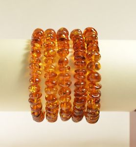 【送料無料】ブレスレット　アクセサリ―　バルトコニャックブレスレットロットlot of 5 whole genuine baltic amber cognac adult bracelet ta2170 21,754円