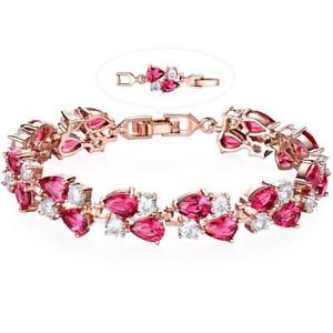 【送料無料】ブレスレット　アクセサリ―　ローズゴールドトーンテニスブレスレットダブルドロップキュービックgulicx rose gold tone women tennis bracelet sparkle double drop cubic