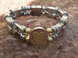 【送料無料】ブレスレット　アクセサリ―　メンズウィメンズシルバーヘマタイトブレスレットスライダmens womens silver magnetic hematite bracelet anklet 2 row love nest slider