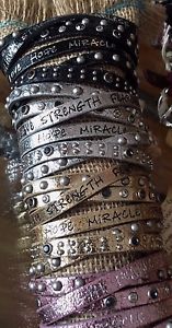 【送料無料】ブレスレット　アクセサリ―　メタリックブレスレットストランドラップgood works leather metallic bracelet crystals 6 strand wrap magnetic closure