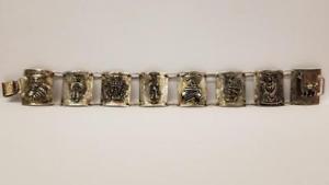 【送料無料】ブレスレット アクセサリ― シルバーブレスレットシルバービンテージマヤメキシコトライバルデザインsilver bracelet 925 silver 33g vintage mayan mexican tribal design ss1047092