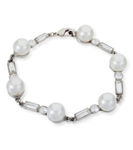 【送料無料】ブレスレット　アクセサリ―　ベンアメンクリスタルホワイトパールブレスレットbenamun bridal crystal and white pearl bracelet