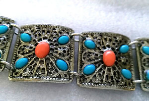 【送料無料】ブレスレット　アクセサリ―　ビンテージケネスレーンシルバートーンリンクブレスレットワイドvintage kenneth lane silver tone linked bracelet, 75 amp; 1 18 wide