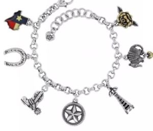 【貨物輸送無料】腕輪 付属品― ブライトン１つ星の州腕輪brighton silver texas state charm bracelet nwt