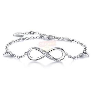 【貨物輸送無料】腕輪 付属品― プレゼントシンボルブレスレットwomen lady birthday gifts  925 sterling silver endless love symbol bracelet