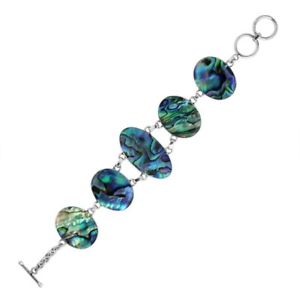 【貨物輸送無料】腕輪 付属品― スターリングシルバーブレスレットアワビシェルsterling silver bracelet with abalone shell ab1050ab