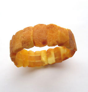 【送料無料】ブレスレット　アクセサリ―　オレンジストレッチブレスレットnatural raw amber stretch bracelet 725