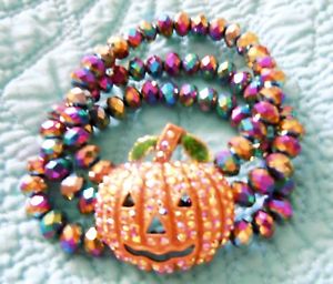 【貨物輸送無料】腕輪 付属品― カボチャブレスレットハロウィーンストレッチkirks folly starlight pumpkin stretch bracelet  silvertone  halloween