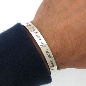 【貨物輸送無料】腕輪 付属品― パーソナライズカフブレスレットブレスレットカスタムmens personalized cuff bracelet  fathers day bracelet  custom gifts for dad