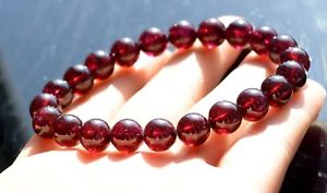 【貨物輸送無料】腕輪 付属品― ワインレッドガーネットラウンドビーズブレスレットgenuine natural wine red  garnet crystal round beads woman bracelet gift  9粍