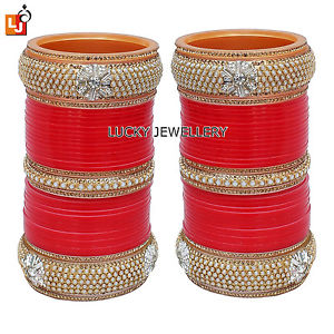 【貨物輸送無料】腕輪 付属品― 流行り物パンジャブ仕掛ける fashion punjabi chuda bridal jewelry womens dulhan choora wedding chura set