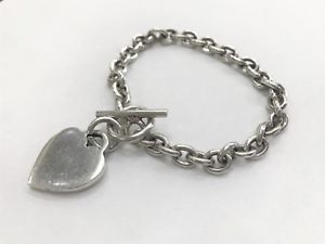 【貨物輸送無料】腕輪 付属品― スターリングシルバーハートトグルリンクブレスレットsterling silver heart toggle link bracelet