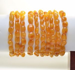 【貨物輸送無料】腕輪 付属品― ロットバルトブレスレットlot 10  whole baltic amber bracelet  egg yolk color 42,7 g ta2042