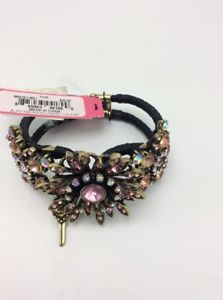 【貨物輸送無料】腕輪 付属品― 65ドルベッツィージョンソンピンクjb1c65  betsey johnson gold tone pink  crystal flower hinged bracelet jb1c