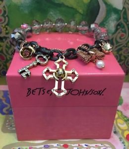 【貨物輸送無料】腕輪 付属品― ジョンソン腕輪nwt rare betsey johnson beautiful hematite stones school girl bracelet