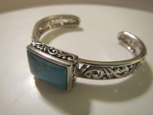 【貨物輸送無料】腕輪 付属品― スターリングシルバーターコイズカフブレスレットbarse sterling silver turquoise cuff bracelet *******euc