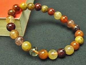 【貨物輸送無料】腕輪 付属品― ゴールデンルチルラウンドビーズブレスレット8粍 3a natural golden rutilated quartz round beads bracelet gift bl5250