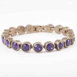 【送料無料】ブレスレット　アクセサリ―　クリスタルアンティークパープルベルベットtouchstone crystal antique purple velvet ice bracelet nib
