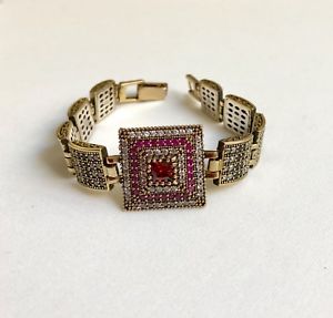 【送料無料】ブレスレット　アクセサリ&mdash;　トルコハンドメイドリンクオニキスブレスレットトルコturkish handmade ruby link bracelet with onyx turkish jewelry｜hokushin