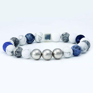 【送料無料】ブレスレット　アクセサリ―　ラウンドビーズトリニティブレスレットmeteorite 10mm round beaded alchemy trinity bracelet bd007 howlite sodalite