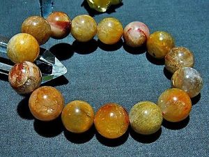 【送料無料】ブレスレット　アクセサリ―　ゴールデンルチルラウンドビーズブレスレット155mm rare natural golden rutilated quartz round beads bracelet gift bl5613