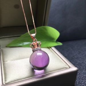 【送料無料】ブレスレット　アクセサリ―　puplerアメジストボールペンダントネックレス14mmaaaa