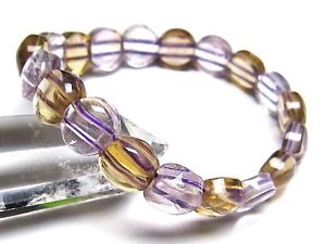 【送料無料】ブレスレット　アクセサリ―　ラウンドビーズブレスレットアメジストシリトン10mm 3a natural ametrine round beads bracelet amethyst citrine gift bl2533