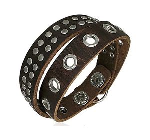 【送料無料】ブレスレット　アクセサリ―　サーファーブレスレットラップアラウンドgenuine brown leather studded wrap around surfer bracelet bbf455