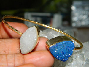 【送料無料】ブレスレット　アクセサリ―　イヤリングブレスレットエッジdruzy earring, druzy bracelet, gold plated jewelry, gold edge druzy jewelry