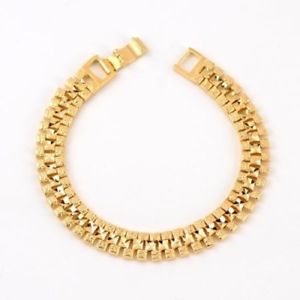 【送料無料】ブレスレット　アクセサリ―　イエローゴールドブレスレットチェーンリンク18k yellow gold filled 7512mm womens bracelet watch chain link gf jewelry